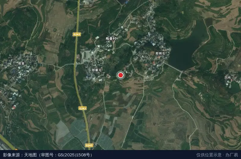 田东县东海脱贫奔康产业园卫星位置示意图