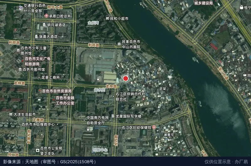 华润五丰(右江)现代农业产业基地卫星位置示意图
