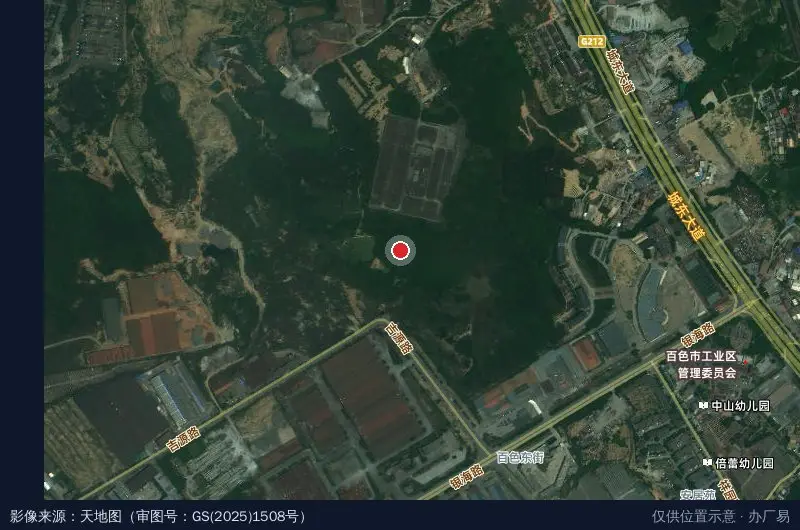 广西百色高新区科技企业孵化基地-西南门卫星位置示意图