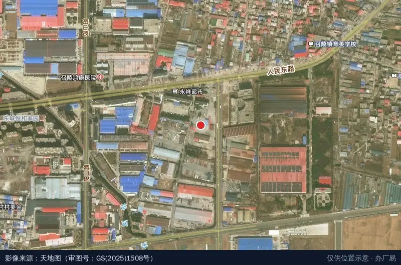 双汇第二工业园卓智纸箱厂卫星位置示意图