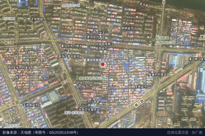 豫南汽车产业园卫星位置示意图