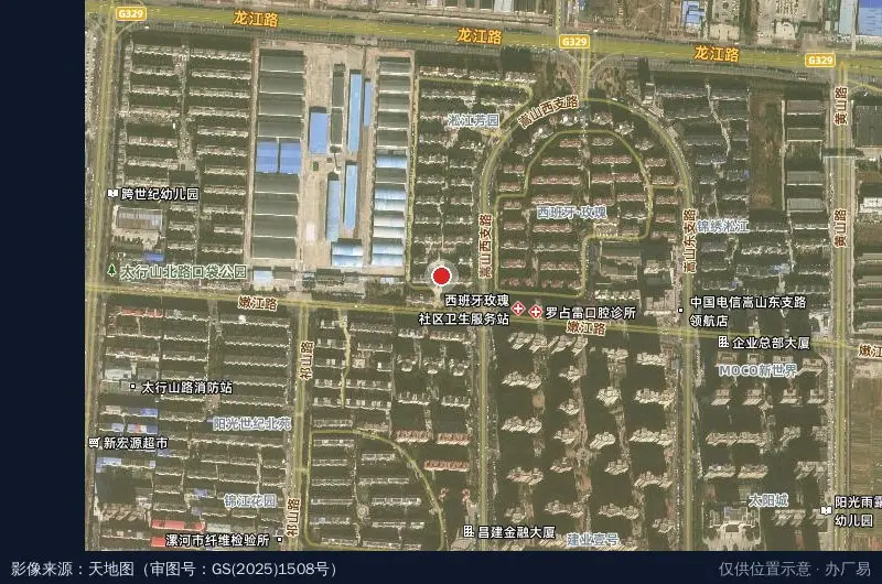 漯河市淞江产业集聚区卫星位置示意图
