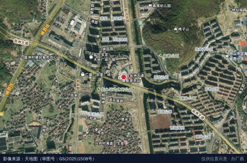 盐仓工业区卫星位置示意图