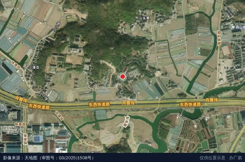 普陀海洋工业园卫星位置示意图