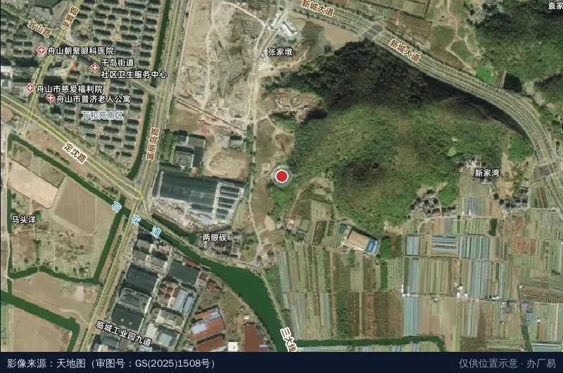临城工业园七道/富丽岛路(路口)卫星位置示意图