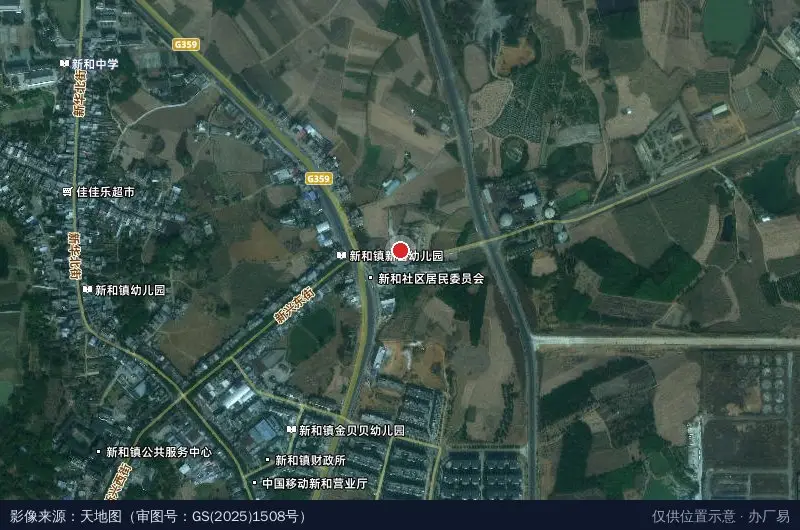 崇左市江州区经济产业园新河片区建设指挥部卫星位置示意图