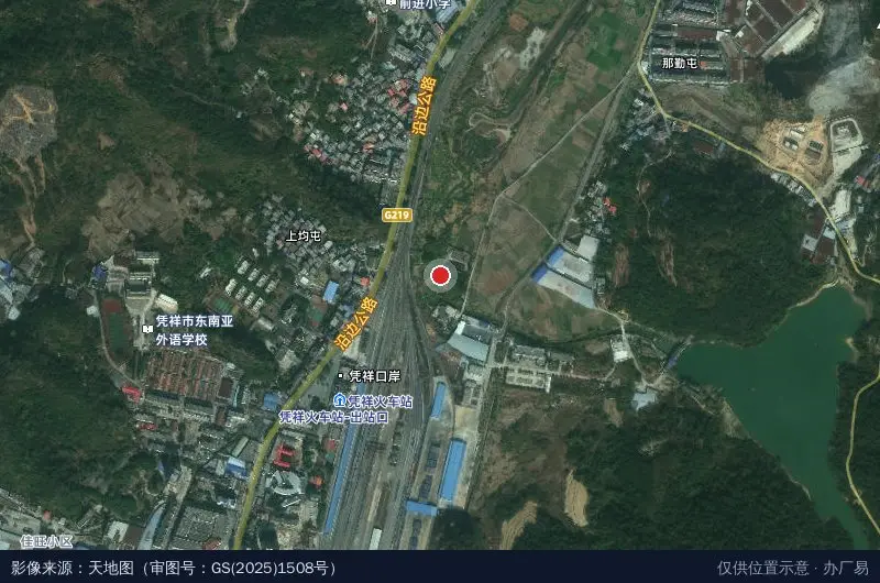 广西省凭祥市南大路晟褀物流园卫星位置示意图
