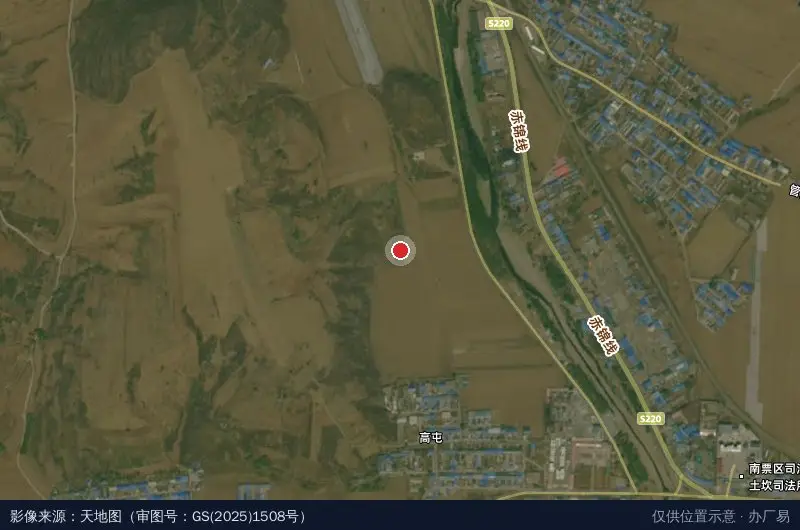 高新线与钱上线交叉口卫星位置示意图