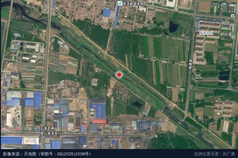 高泽工业园卫星位置示意图