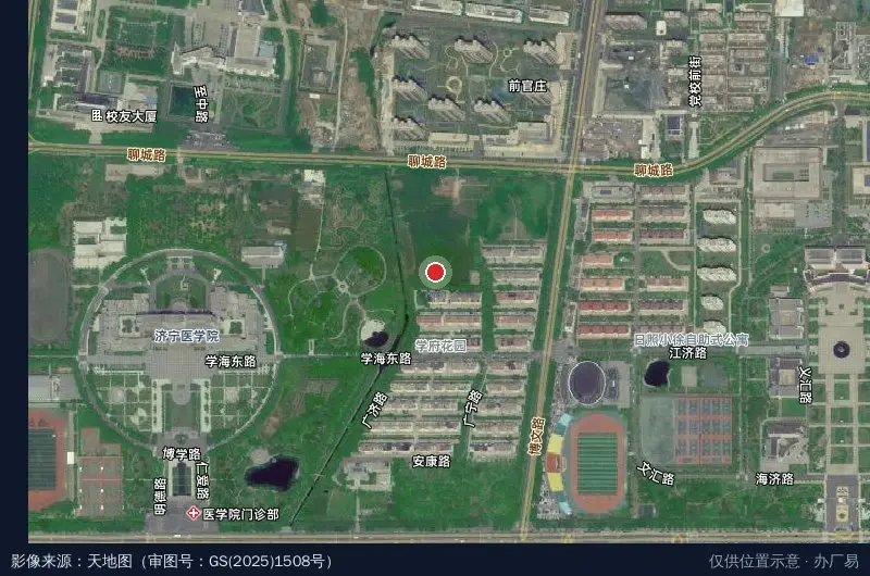 日照大学科技园学生生活区卫星位置示意图