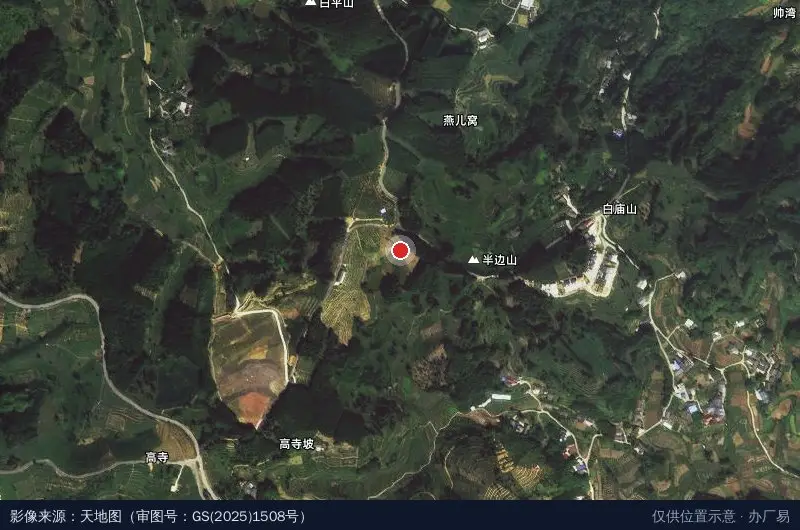 峨眉山市国家现代农业产业园茶艺中心卫星位置示意图