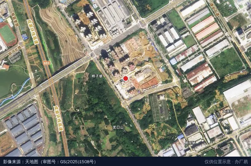 浙乐产业园宿舍楼卫星位置示意图