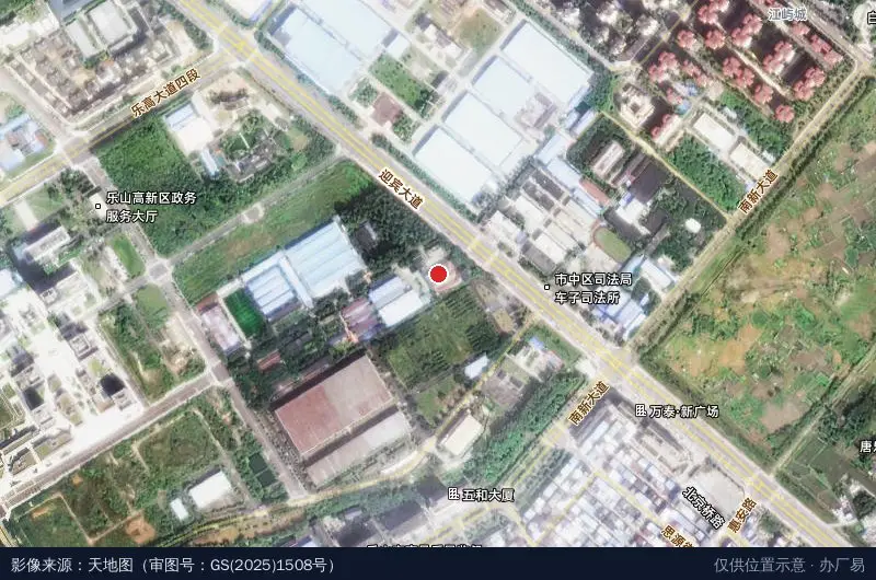 乐山高新区科技孵化园卫星位置示意图