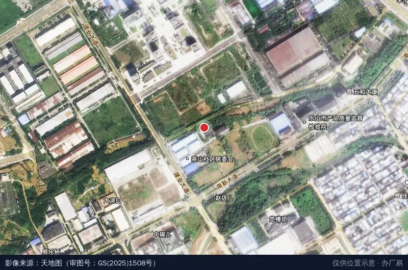 乐山高新科技孵化器A园-北1门卫星位置示意图