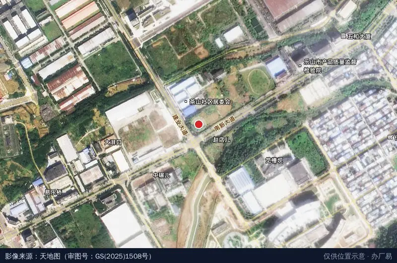 乐山高新科技孵化器A园-西南1门卫星位置示意图