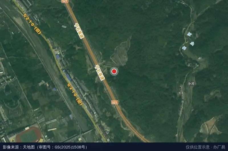 石泉县工业园区管理中心卫星位置示意图