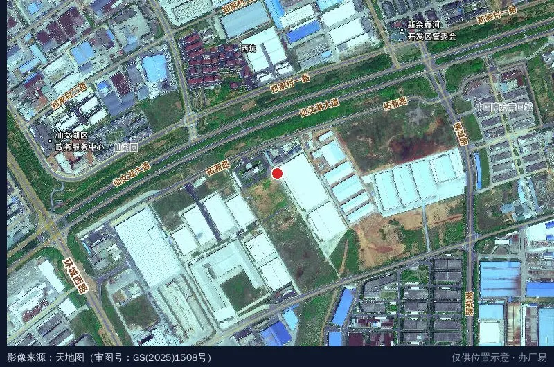 江西省新余市现代鞋业产业园-1期卫星位置示意图