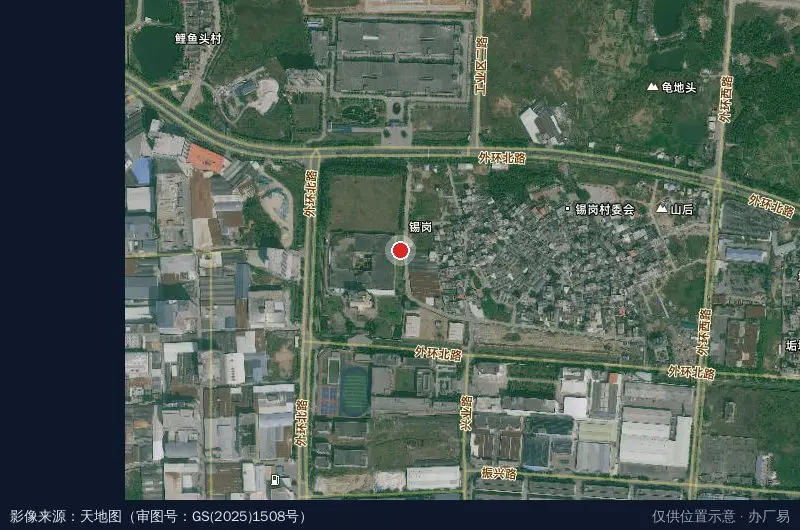 古四工业区卫星位置示意图