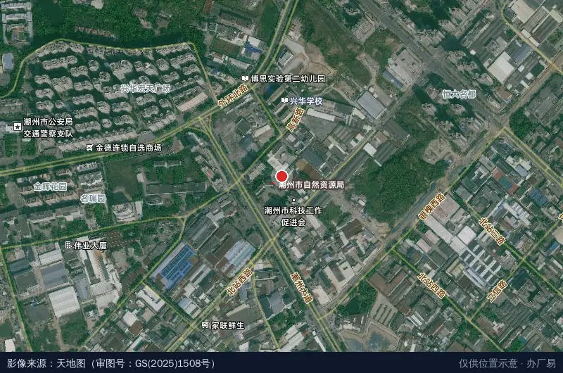 潮州大道北片工业区高新区卫星位置示意图