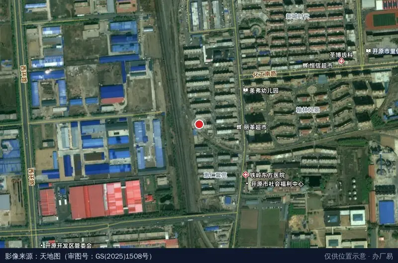 开原循环经济物流产业园卫星位置示意图