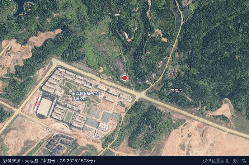 福建龙岩稀土工业园卫星位置示意图