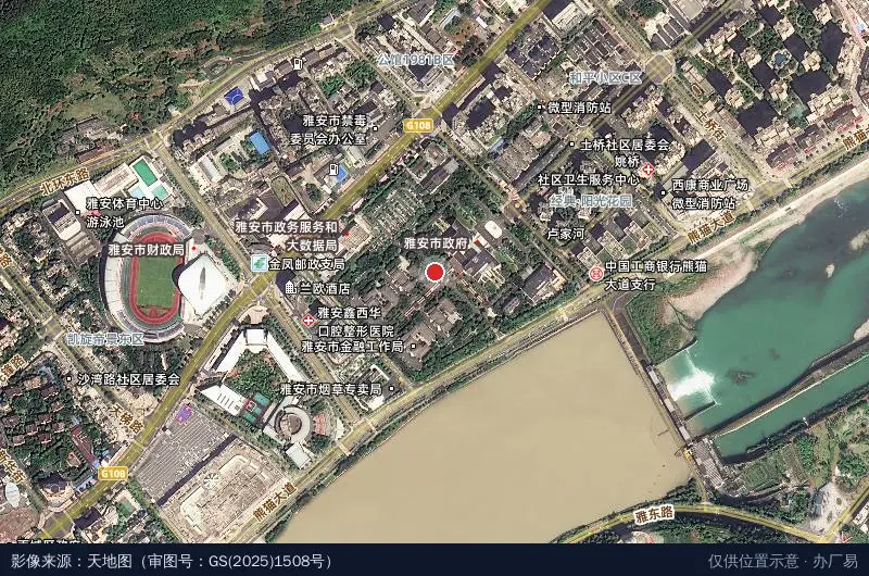 雅安经济技术开发区卫星位置示意图