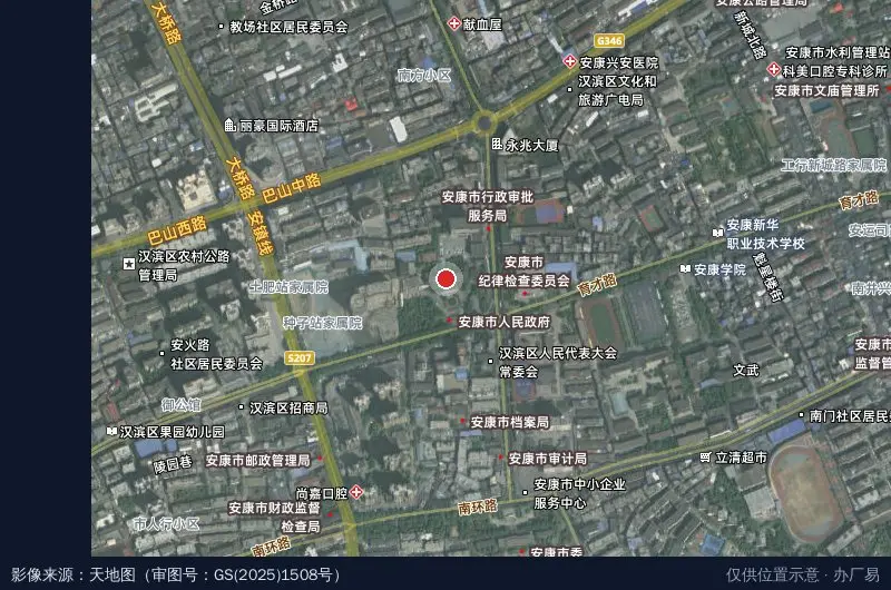 陕西汉滨经济技术开发区卫星位置示意图