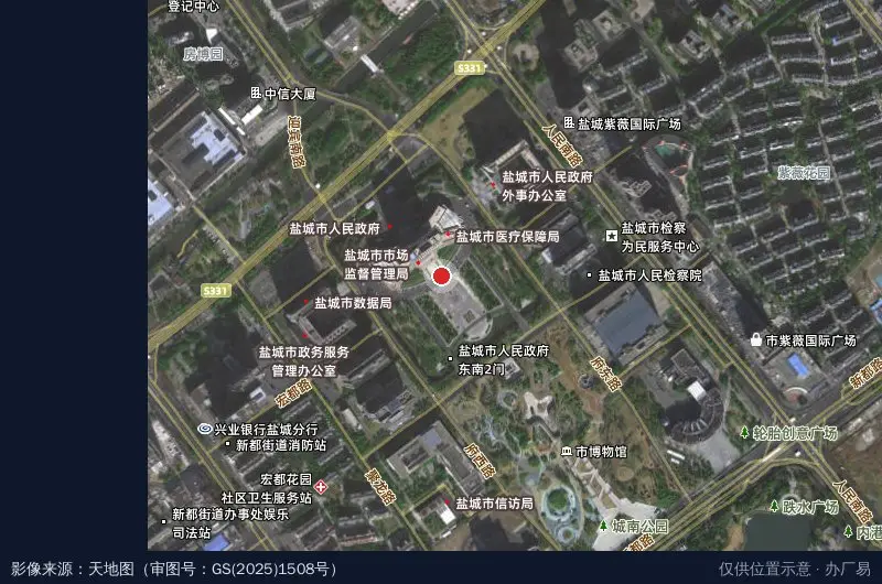 江苏滨海港经济开发区卫星位置示意图