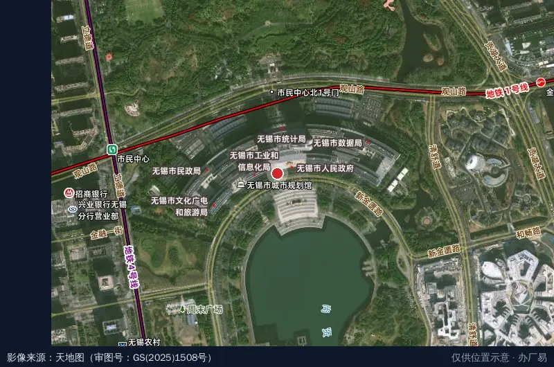 江苏省惠山高新技术产业开发区卫星位置示意图