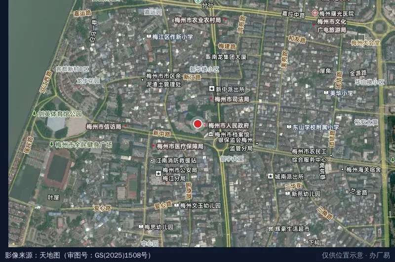 广东省梅州梅县产业园卫星位置示意图