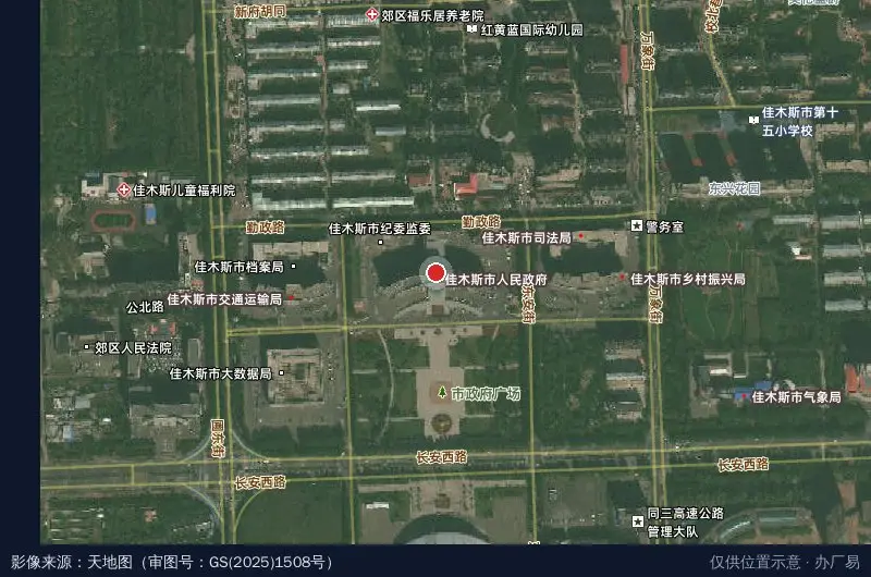 黑龙江佳木斯国家农业高新技术产业示范区卫星位置示意图