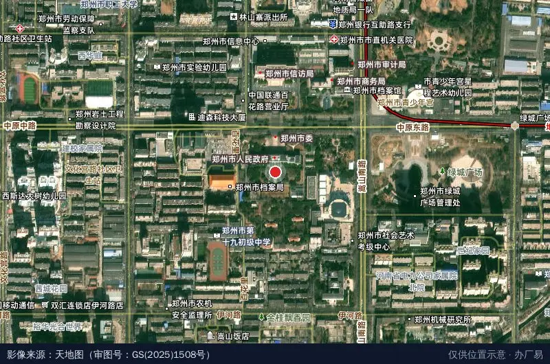 河南荥阳市先进制造业开发区卫星位置示意图