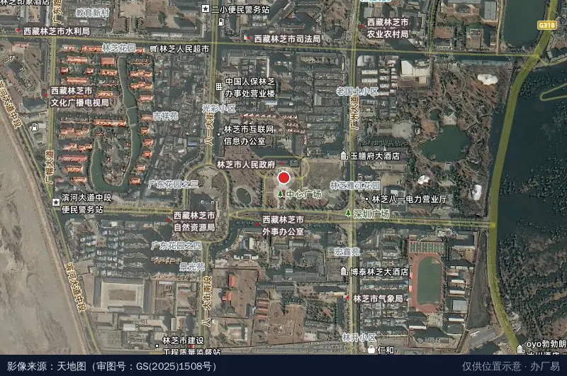 西藏林芝经济开发区卫星位置示意图