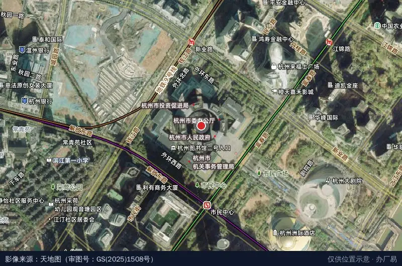 杭州钱塘新区卫星位置示意图