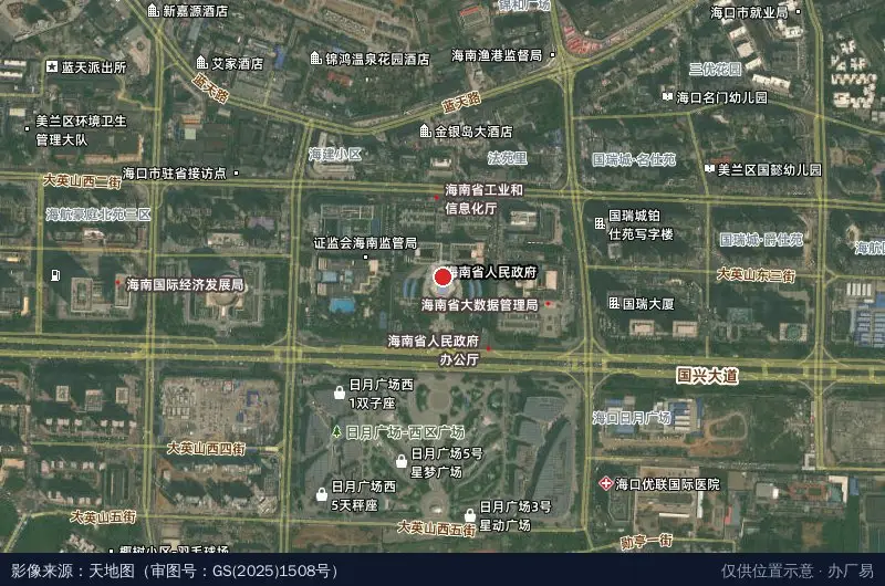 中国(海南)自由贸易试验区卫星位置示意图