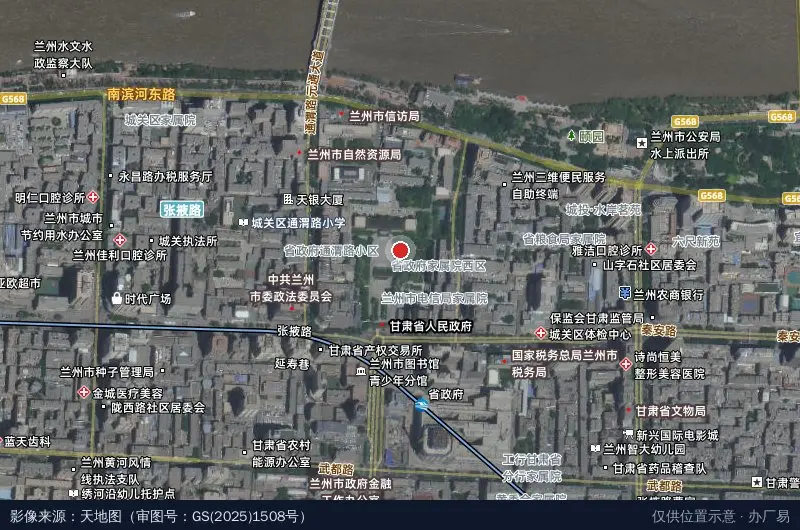 甘肃肃南县祁青工业园区卫星位置示意图