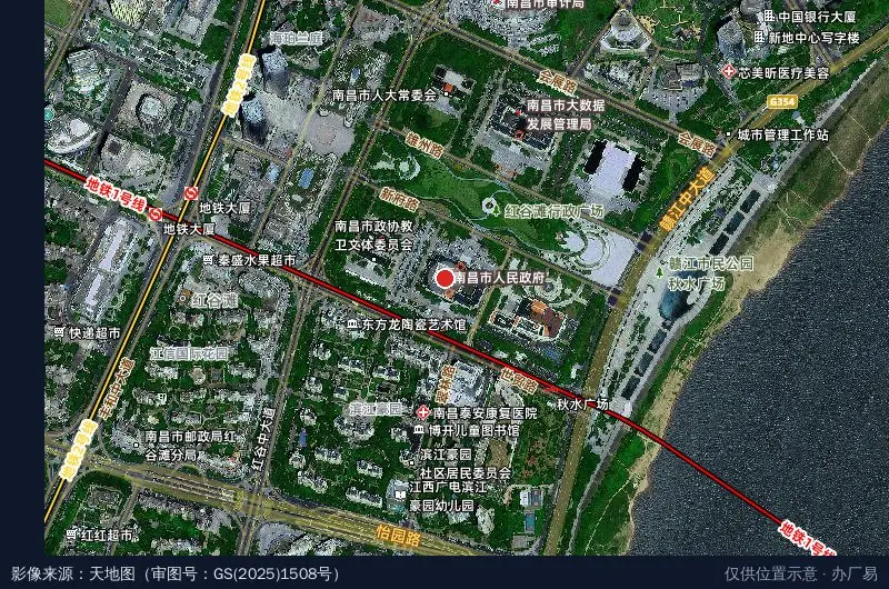 赣江新区卫星位置示意图