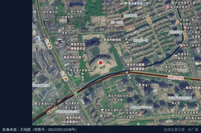 青岛西海岸新区卫星位置示意图