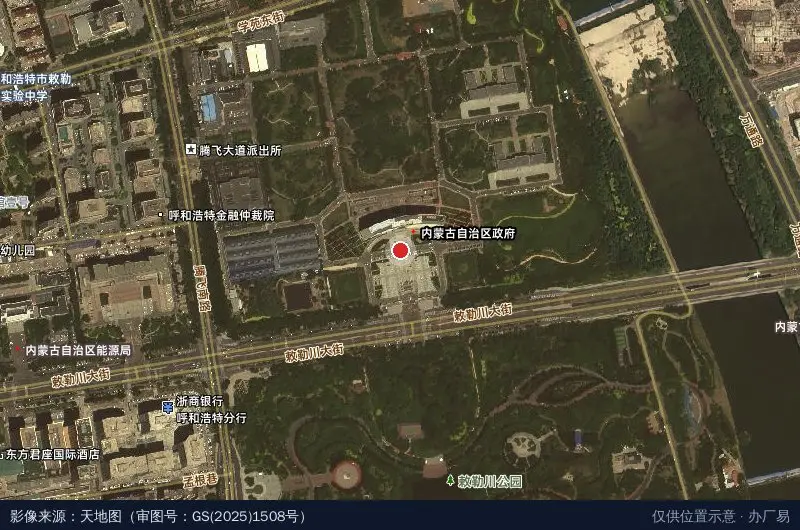 呼河浩特金山高新技术产业开发区卫星位置示意图