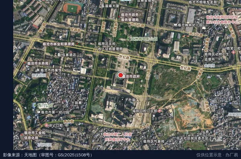 云南云县产业园区卫星位置示意图