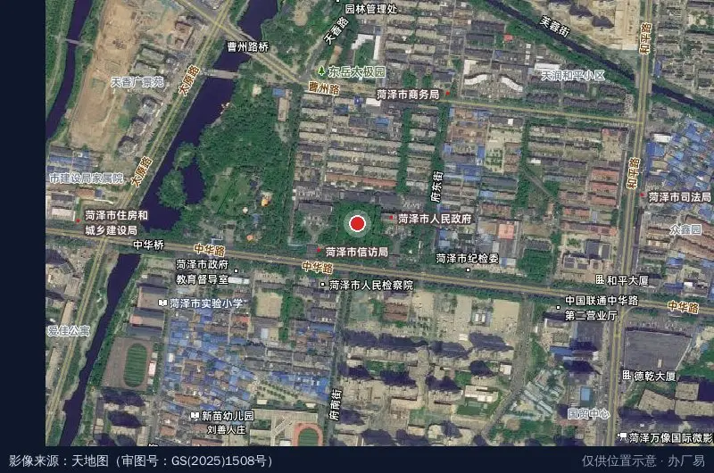 山东单县经济开发区卫星位置示意图