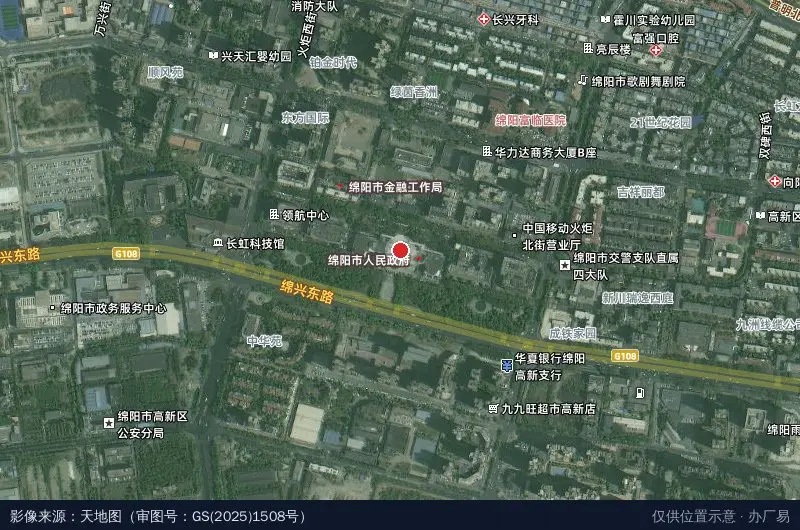 绵阳综合保税区卫星位置示意图