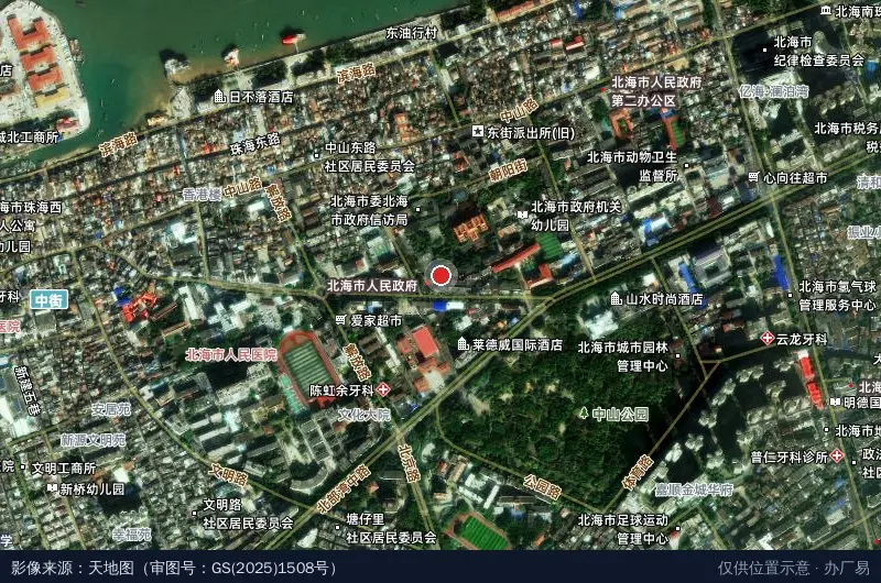 北海综合保税区卫星位置示意图