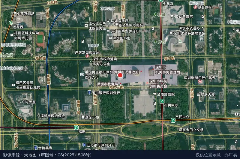 深圳高新技术产业开发区卫星位置示意图